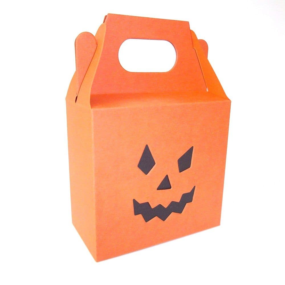 Halloween Pumpkin Sweetie Box With Double Face Ghoulish Orange Trick OR ...